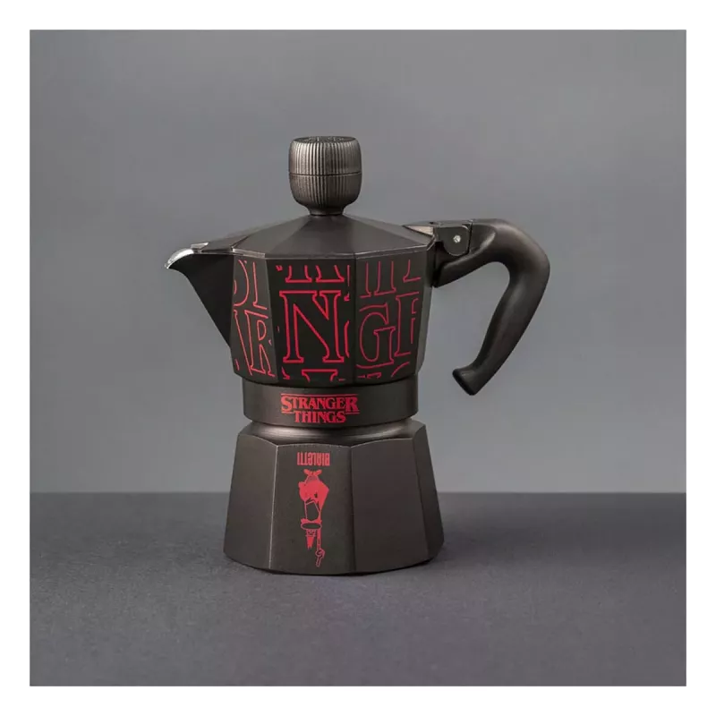 Bialetti Moka Express Sound Stranger Things Cafetera espresso para fogones 3 tazas (150 ml) Negra