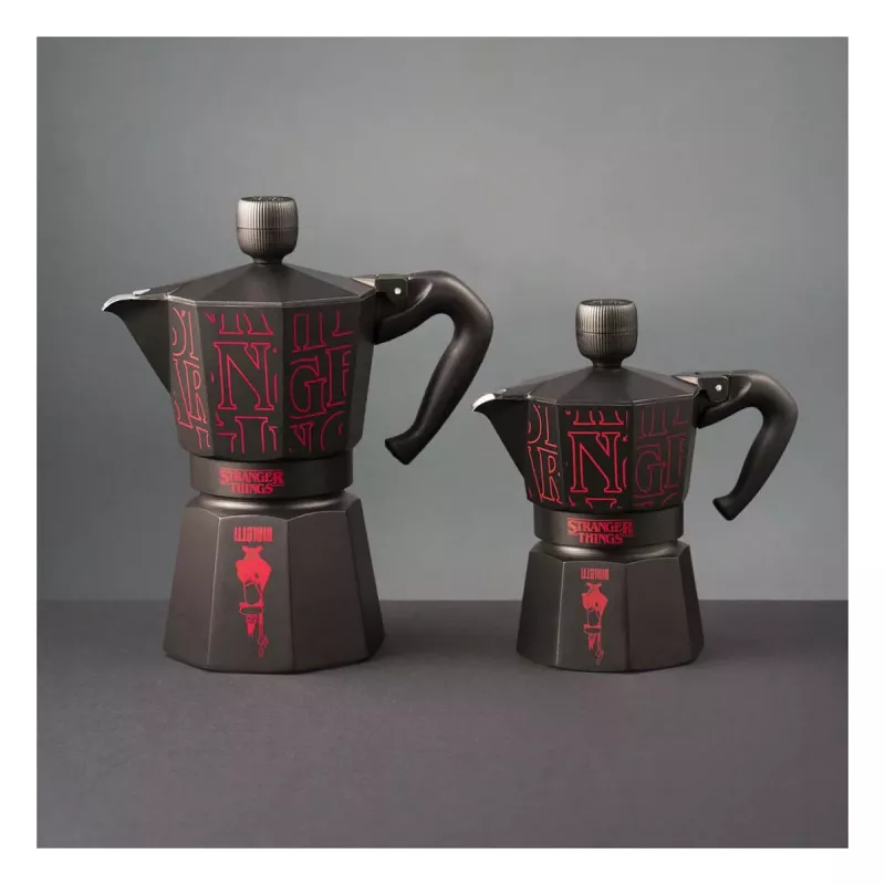 Bialetti Moka Express Sound Stranger Things Cafetera espresso para fogones 3 tazas (150 ml) Negra