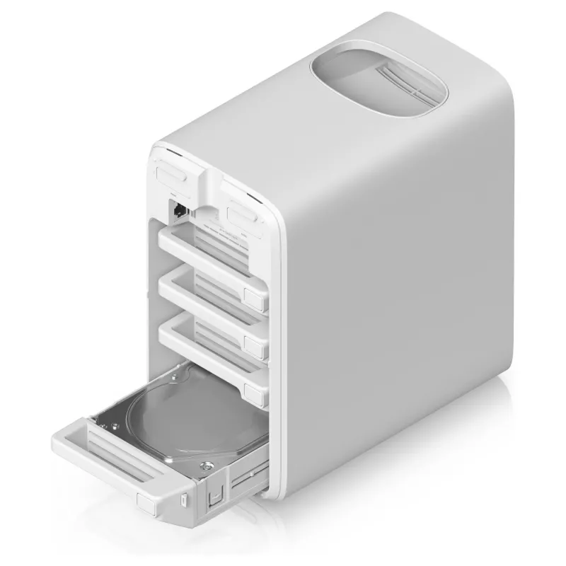 Ubiquiti UNAS-4-W Servidor NAS de 4 bahías, Blanco, 4GB RAM, 1x 2.5GbE, 1x expansión USB-C