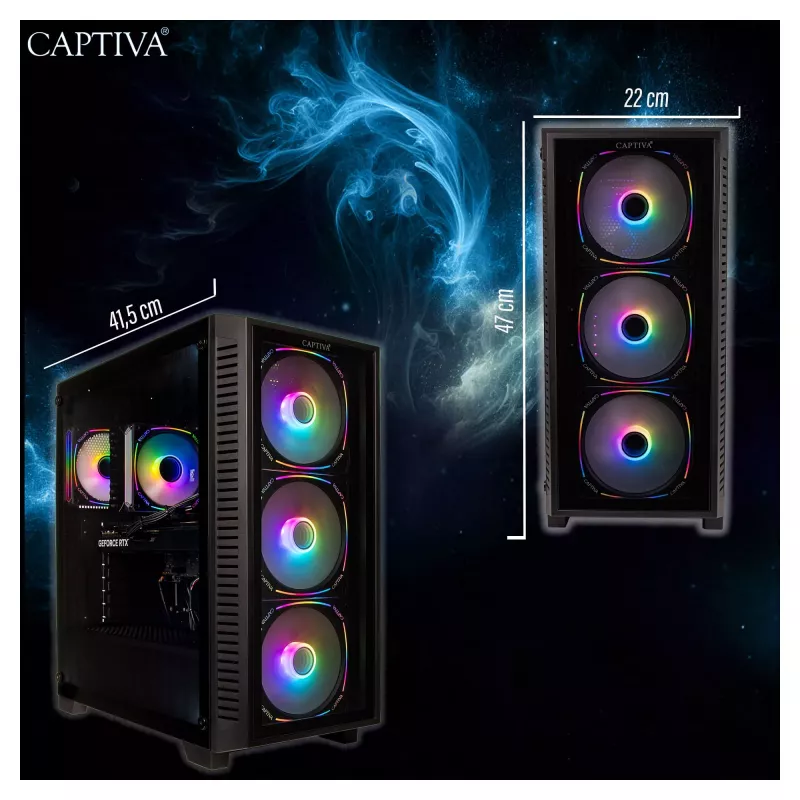 Captiva PC Highend Gaming I89-877 Intel Core Ultra 7 265KF, 32GB RAM DDR5, 2TB SSD M.2, Nvidia GeForce RTX 5070 (12GB GDDR7), Z890, Windows 11 Home