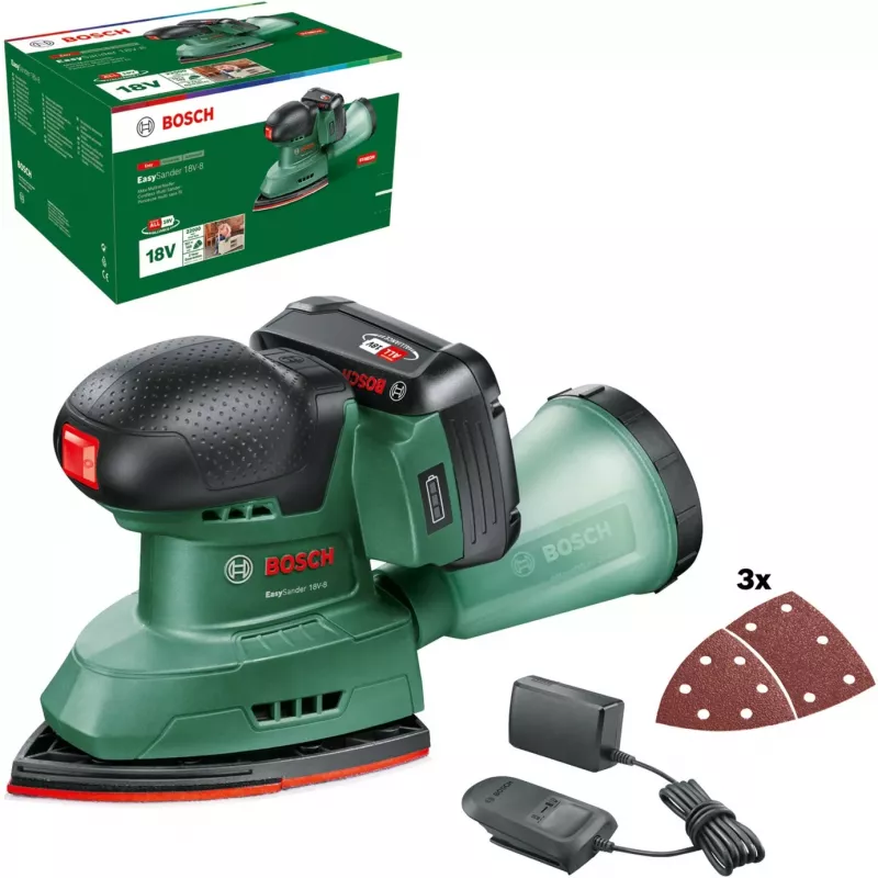 Bosch EasySander 18V-8 Set de lijadora múltiple a batería 2,0Ah POWER FOR ALL
