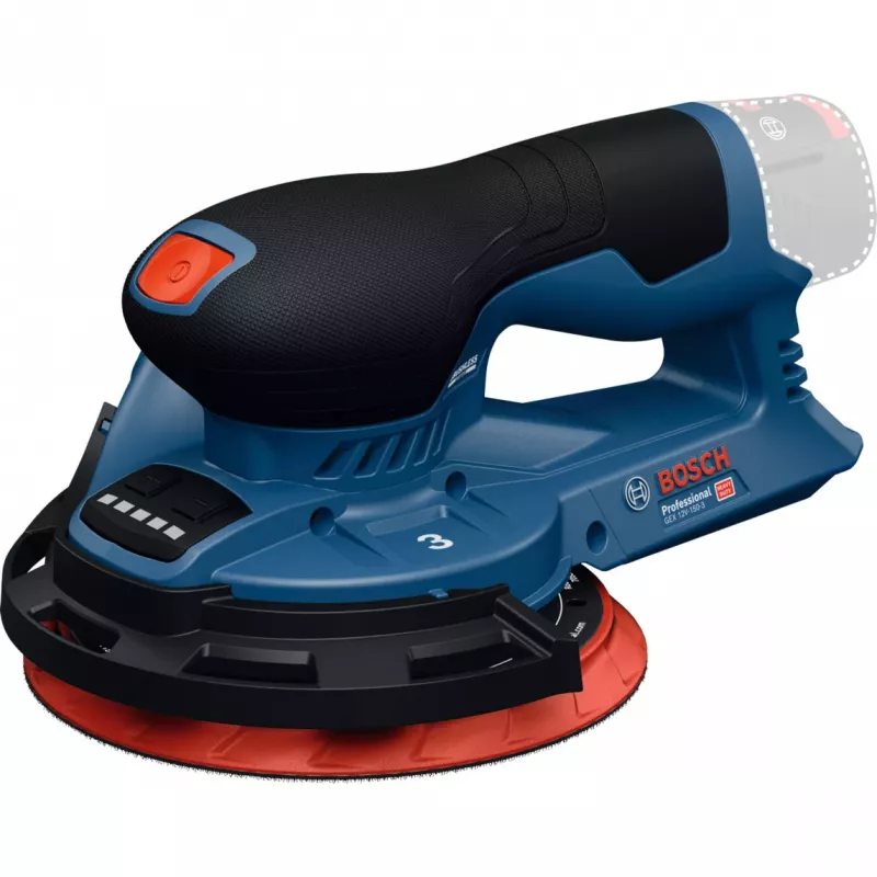 Bosch Professional GEX 12V-150-3 Lijadora orbital excéntrica a batería (12V, 150 mm, motor Brushless EC, en L-BOXX)