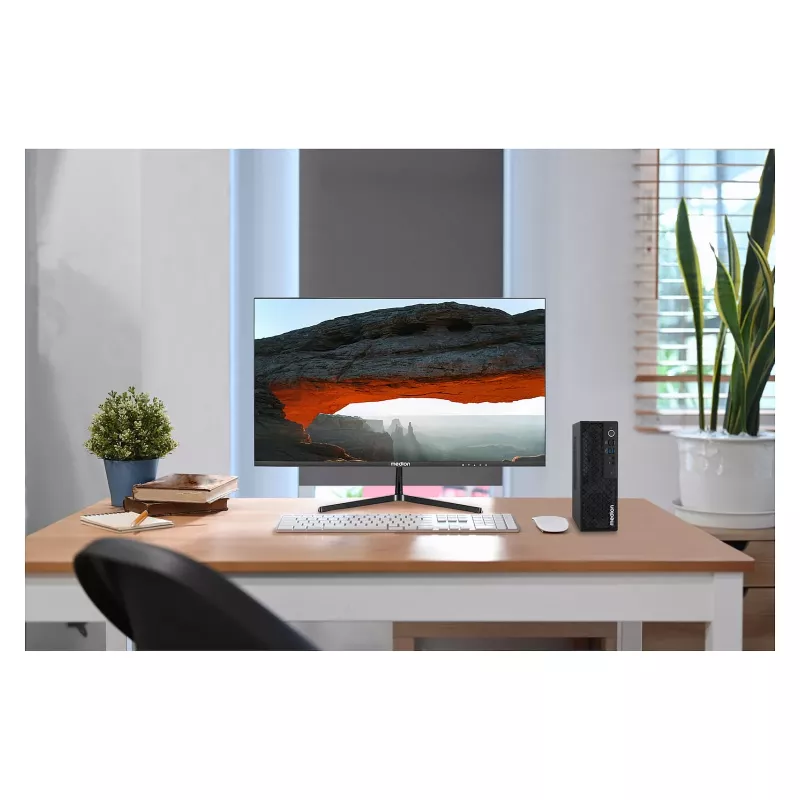MEDION Picoworx T80 III Mini PC, Intel Core Ultra 7 258V, 32 GB RAM, 1 TB SSD, Windows 11 Pro, negro