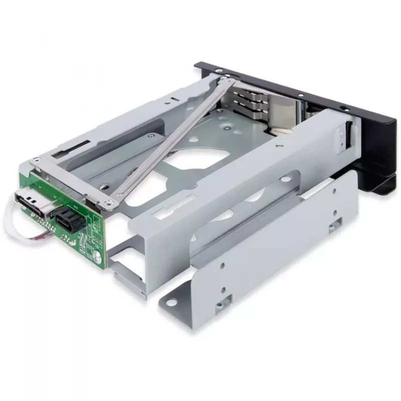 ICY DOCK TurboSwap MB171SP-1B bastidor extraíble sin bandeja y sin ventilador para HDD SAS/SATA de 3,5 pulgadas, para bahía de 5,25 pulgadas