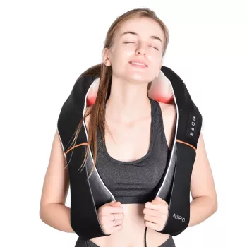 RENPHO U-Neck 1 Masajeador de cuello y hombros Shiatsu con calor, 8 nodos de rotación bidireccional, 3 niveles de velocidad, Negro