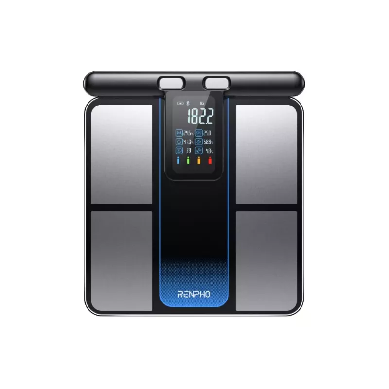 RENPHO MorphoScan MSC01 Báscula, Negro/Plata, USB-C, Bluetooth