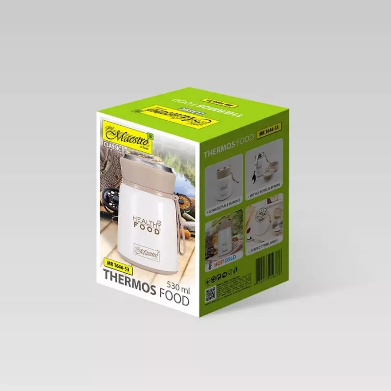 Maestro MR-1646-80 Dinner Termo 0,8 L Botella isotérmica de acero inoxidable para alimentos con cuchara plegable
