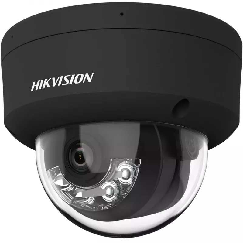 Hikvision DS-2CD2143G2-LIS2U(2,8mm)(BLACK) Cámara IP de seguridad tipo domo 4MP AcuSense, objetivo fijo 2,8mm, negra