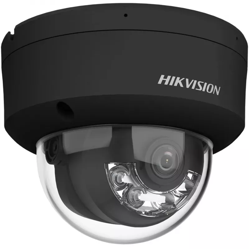 Hikvision DS-2CD2143G2-LIS2U(2,8mm)(BLACK) Cámara IP de seguridad tipo domo 4MP AcuSense, objetivo fijo 2,8mm, negra