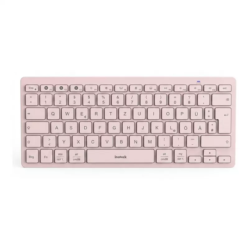 Inateck Teclado Bluetooth QWERTZ Rosa - Teclado delgado y portátil para Windows, macOS, iOS, Android