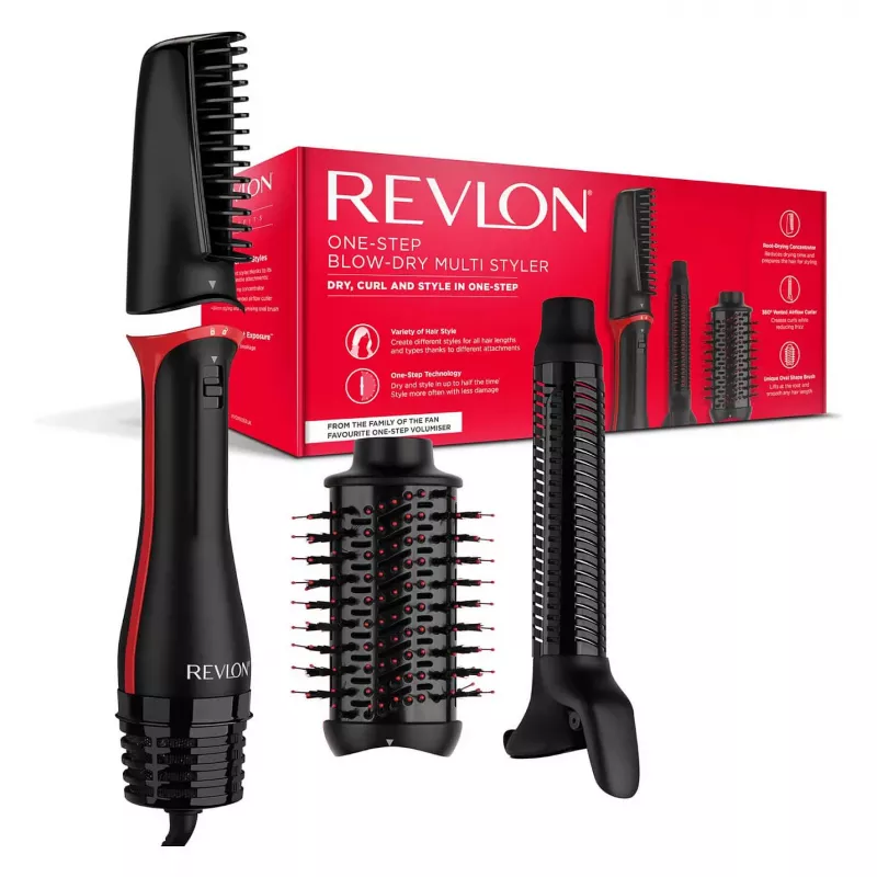 REVLON Secador de pelo y multistyler One-Step OneStep Negro Rojo (RVDR5333E)