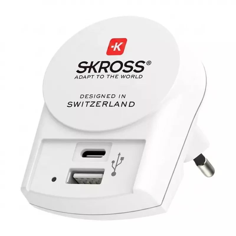 SKROSS Pro+ USB AC30PD Adaptador de viaje universal con 30W USB-C PD y USB-A