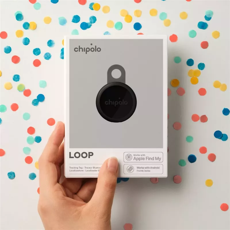 Chipolo LOOP – Rastreador Bluetooth recargable con correa de silicona para iOS y Android, pack de 4 (Charcoal, Chalk, Navy, Coral)