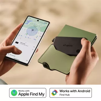 Chipolo CARD & LOOP Pack de rastreadores Bluetooth recargables para iOS y Android, Charcoal