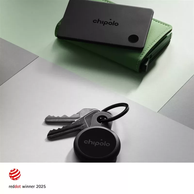 Chipolo CARD & LOOP Pack de rastreadores Bluetooth recargables para iOS y Android, Charcoal