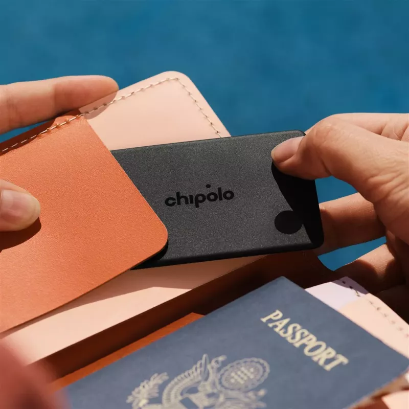 Chipolo CARD & LOOP Pack de rastreadores Bluetooth recargables para iOS y Android, Charcoal