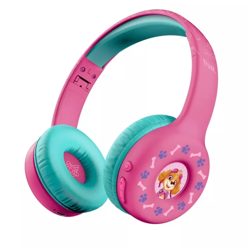 TRUST Nouna Auriculares inalámbricos para niños Paw Patrol Rosa