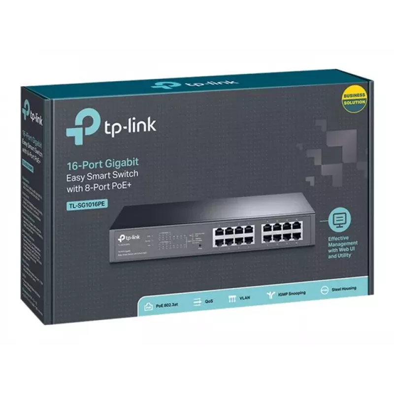 TP-LINK TL-SG1016PE switch Gigabit Easy Smart PoE+ de 16 puertos (110W, 8 puertos PoE+, montaje en rack)