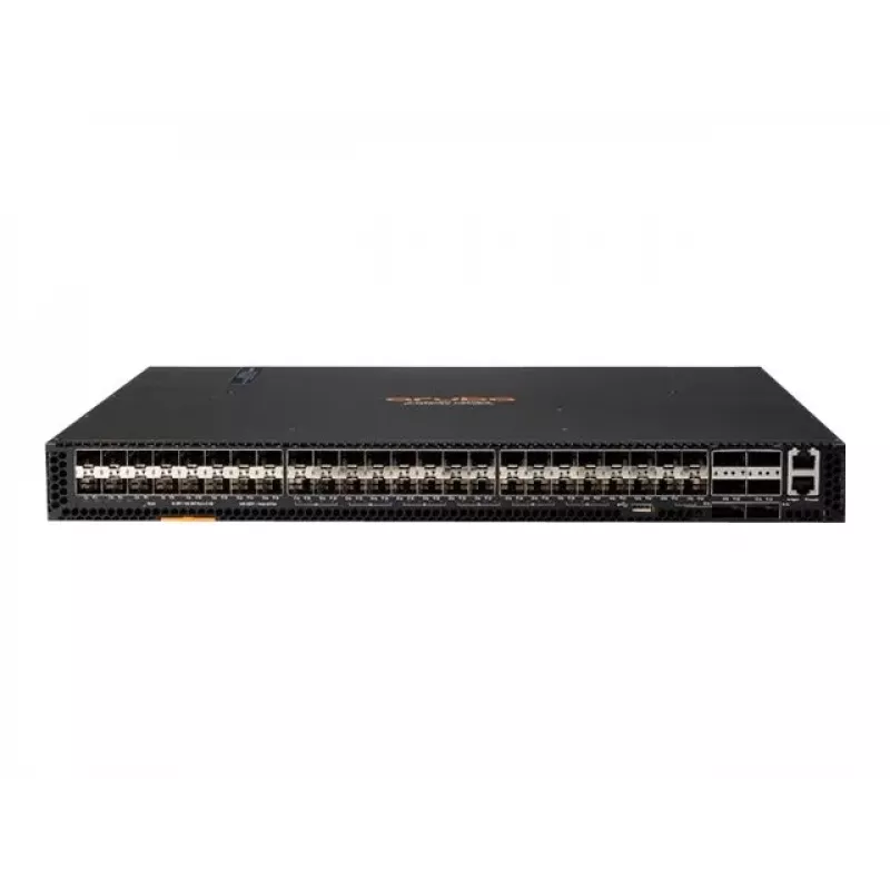 HPE Aruba 8320 switch gestionado Layer 3 de 48 puertos 10GbE SFP+ y 6 puertos 40GbE QSFP+ con 2x fuentes de alimentación 400W, 5x ventiladores, kit de rack, conforme a TAA