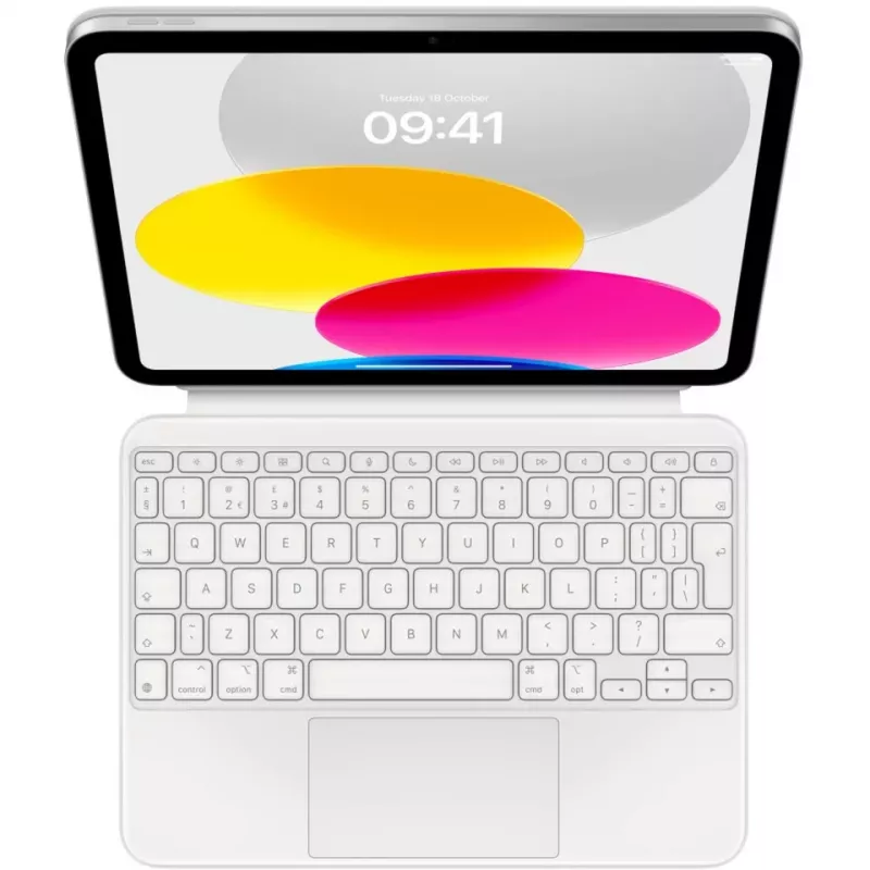 Apple Magic Keyboard Folio con trackpad - inglés británico (QWERTY) - blanco - para iPad (10.ª generación)