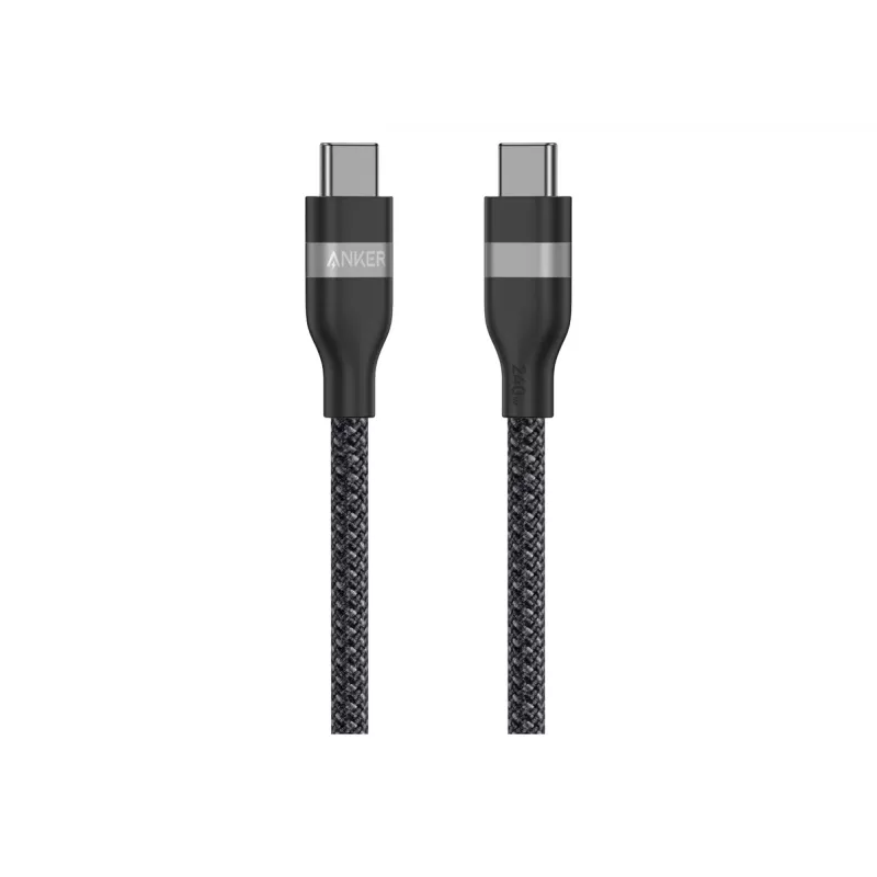 Anker cable de carga rápida USB C a USB C 240W trenzado reciclado A82E2 (1,8 m, negro)