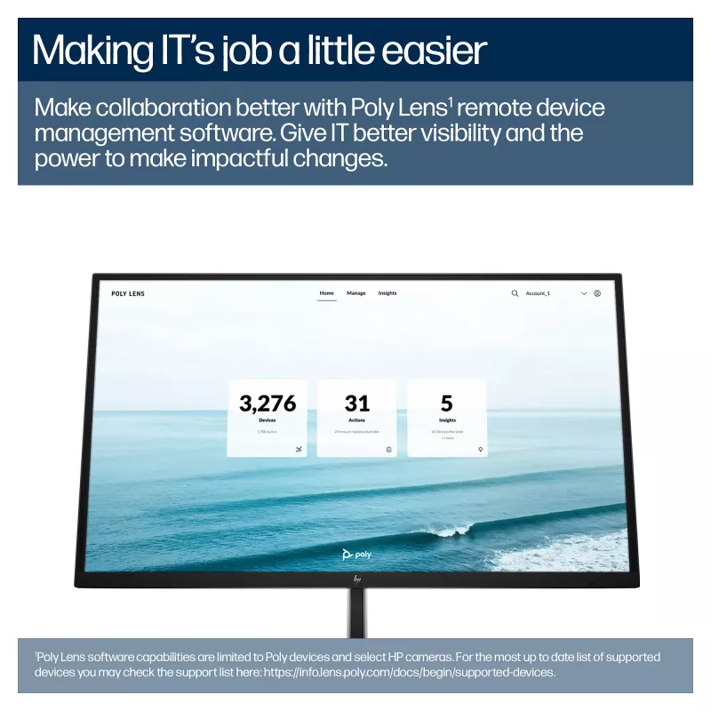 Poly Studio E60 cámara de conferencias PTZ - 4K UHD, doble 8MP, PoE+