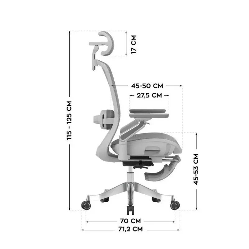 MARK ADLER Leadpro 8.7 gris silla de oficina con reposacabezas y mecanismo basculante
