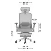 MARK ADLER Leadpro 8.7 gris silla de oficina con reposacabezas y mecanismo basculante