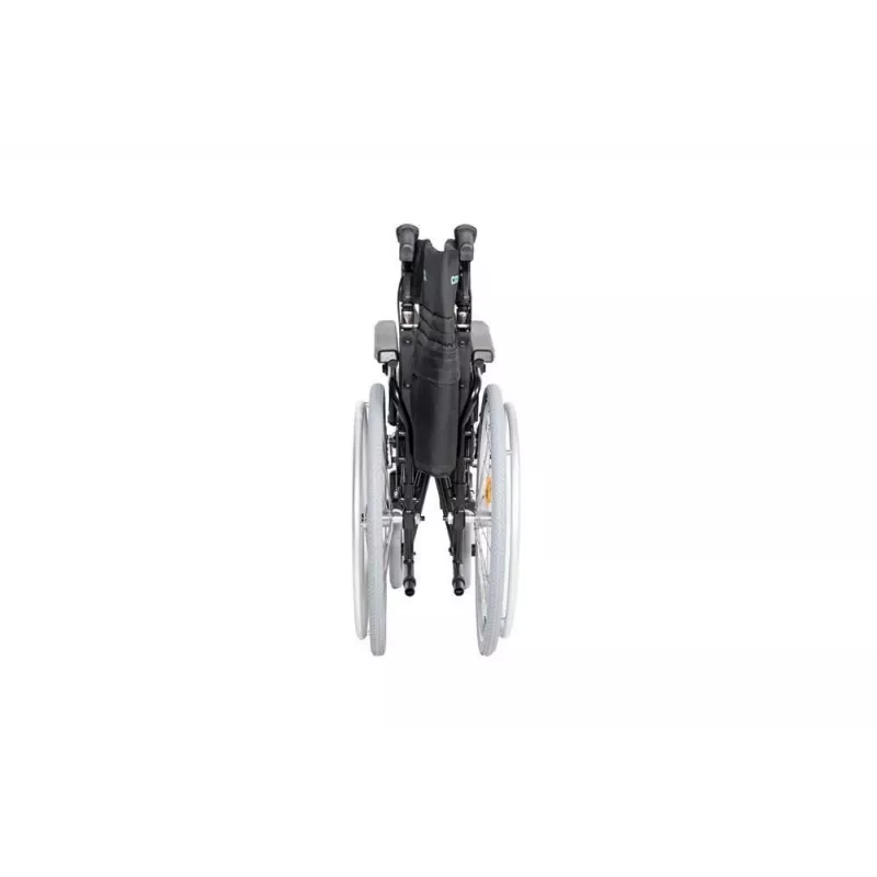 REHA FUND silla de ruedas de acero RF-1/45/PN/CZA-624/PU - silla de ruedas manual, 45 cm de ancho de asiento, 120 kg de capacidad, negra