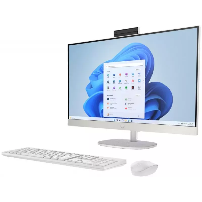 HP All-in-One 27-cr0024na ordenador de sobremesa, pantalla Full HD IPS de 27 pulgadas, Intel Core i7-1355U, 8 GB DDR4-RAM, 512 GB PCIe NVMe SSD, Windows 11 Home, Natural Silver (reacondicionado)