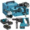 Makita 18V LXT Combo Kit DLX3202TJ (3x5.0Ah, 2x Maletines Makpac) - DHP482, DGA506, DHR243