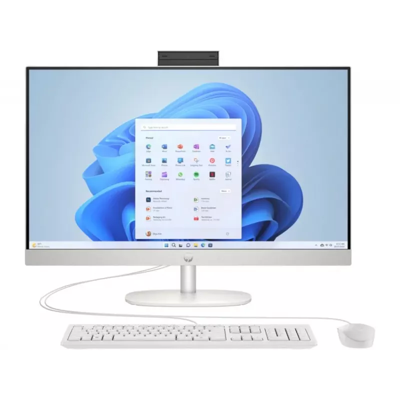 HP All-in-One 27-cr0042nf ordenador de sobremesa, AMD Ryzen 5 7520U, 16 GB RAM, 512 GB SSD, pantalla Full HD IPS de 27 pulgadas, Windows 11 Home, blanco (reacondicionado)