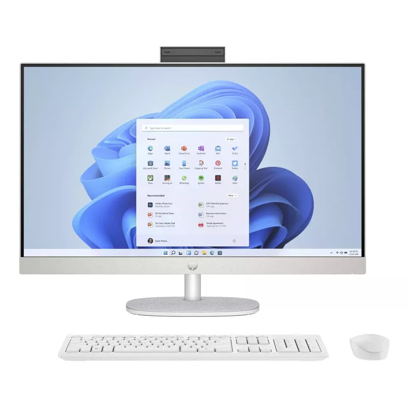 HP All-in-One 27-cr0045nf ordenador de sobremesa, AMD Ryzen 7 7730U, 16 GB RAM, 512 GB SSD, pantalla Full HD IPS de 27 pulgadas, Windows 11 Home, blanco (reacondicionado)