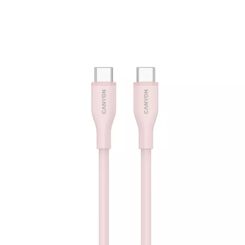 CANYON cable USB-C a USB-C 60W 1m silicona Pink Sand