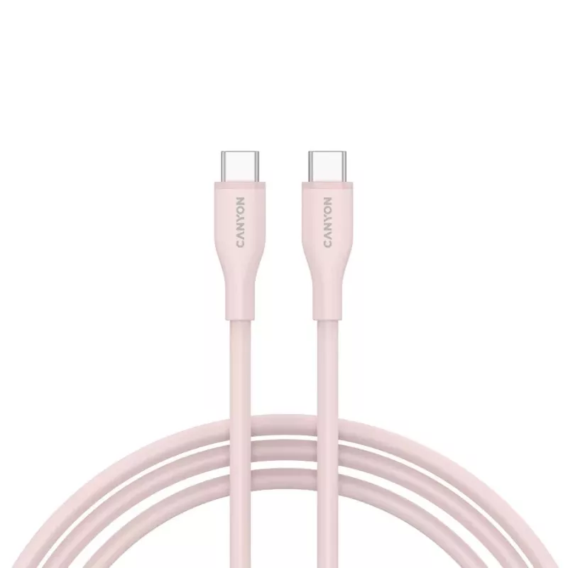CANYON cable USB-C a USB-C 60W 1m silicona Pink Sand