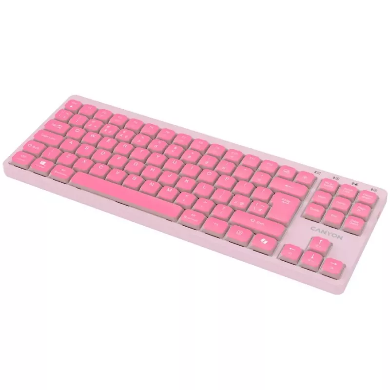 CANYON Teclado OnType 10 Low Profile EN Cableado Rosa