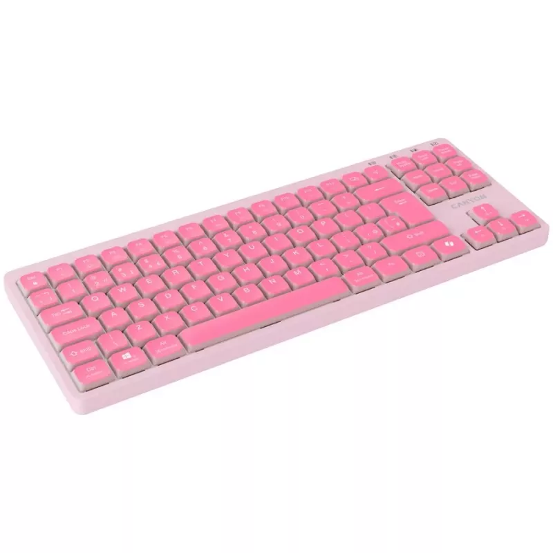 CANYON Teclado OnType 10 Low Profile EN Cableado Rosa