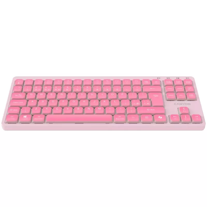 CANYON Teclado OnType 10 Low Profile EN Cableado Rosa