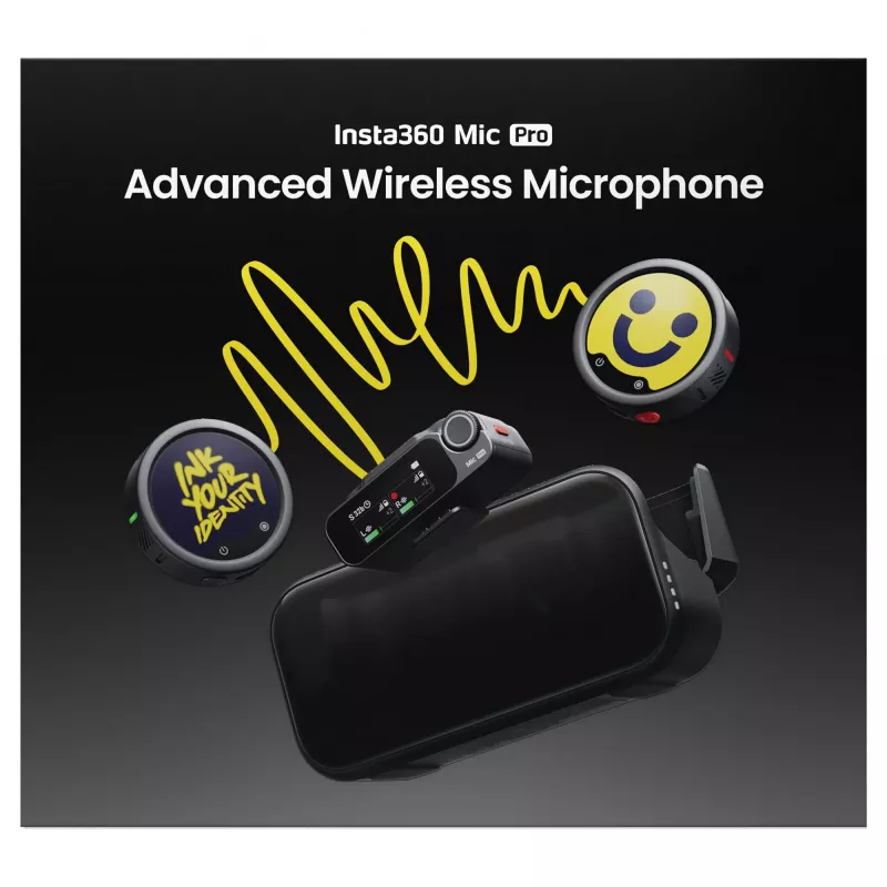 Insta360 Mic Pro (2 TX + 1 RX) – sistema de micrófono inalámbrico digital