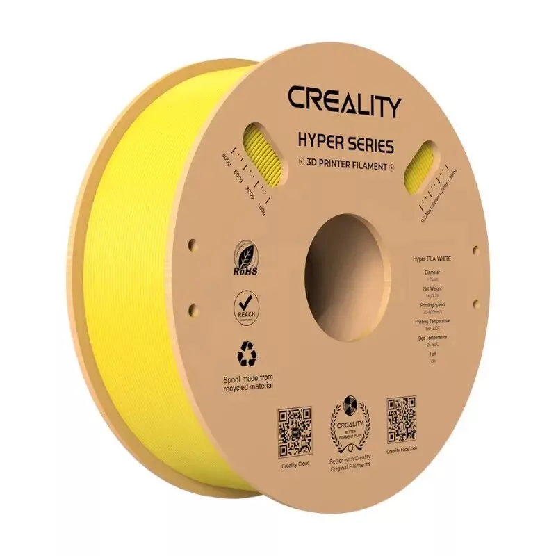 Creality Hyper PLA Filamento 1,75 mm 1 kg Amarillo