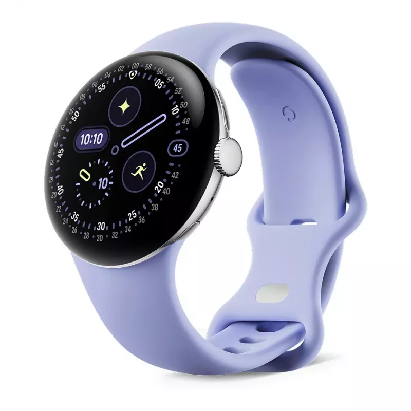 Google Pixel Watch 4 - 41 mm - Polished Silver Aluminium - Iris Active Band - Smartwatch Wear OS