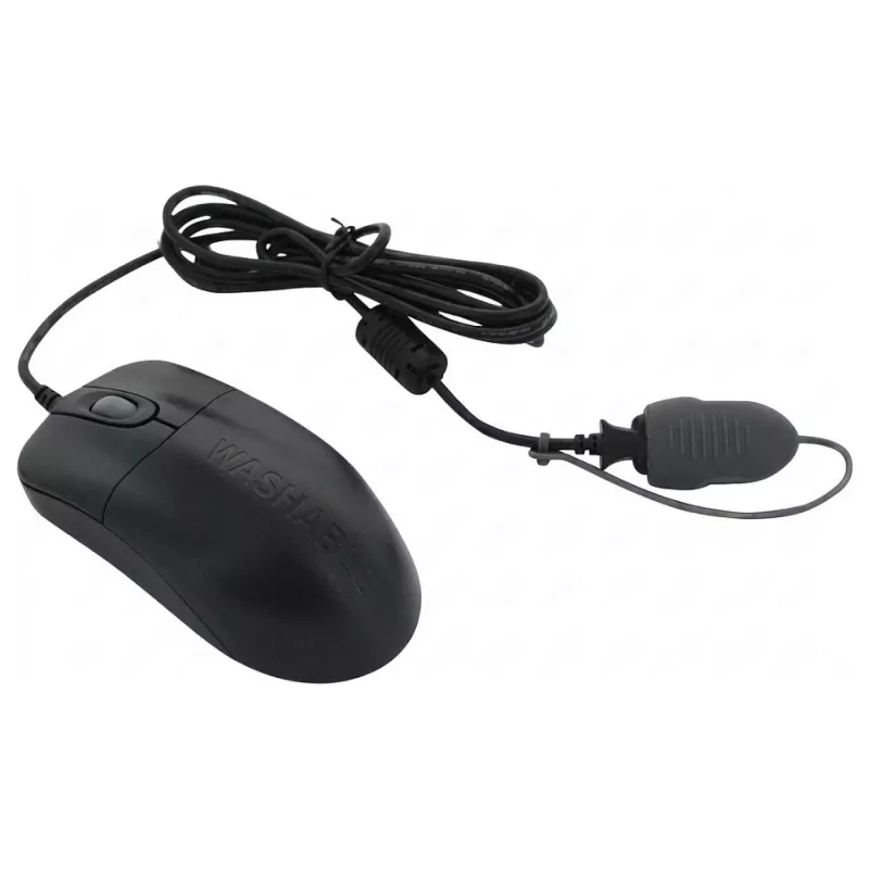 Seal Shield Silver Storm ratón óptico con cable resistente al agua, 3 botones, USB, negro