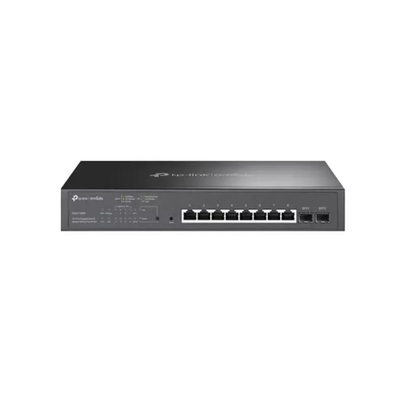 TP-Link Omada TL-SG2210MP switch PoE gestionable L2/L2+, 8x Gigabit RJ45, capacidad de conmutación de 20 Gbps, montaje en rack 1U