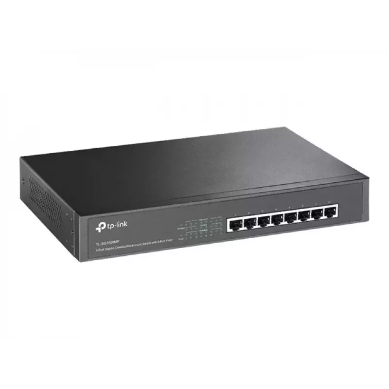 TP-Link TL-SG1008MP switch Gigabit PoE+ no administrado, 8x Gigabit RJ45, 8x PoE+, 153 W, negro