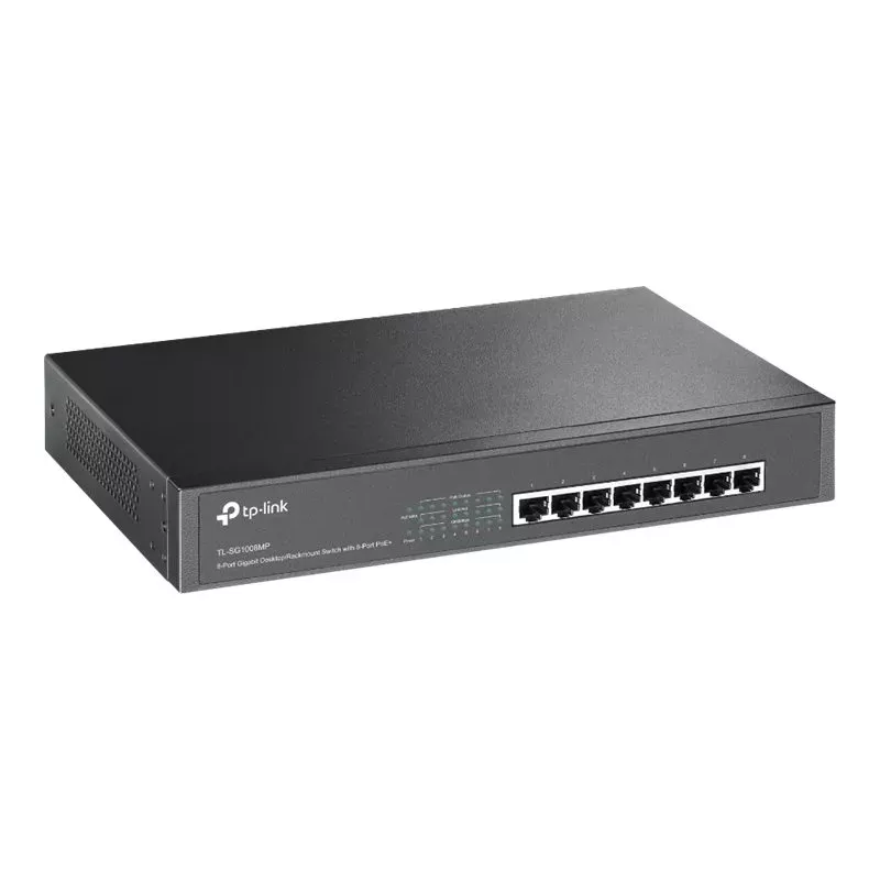 TP-Link TL-SG1008MP switch Gigabit PoE+ no administrado, 8x Gigabit RJ45, 8x PoE+, 153 W, negro