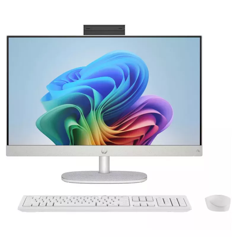 HP All-in-One NGAI 24-ct2001na ordenador de sobremesa, AMD Ryzen 5 8500G, 16 GB DDR5, 512 GB SSD, 23,8 pulgadas FHD IPS, Windows 11 Home, Snow White (reacondicionado)