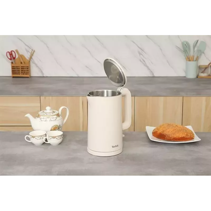Tefal Thermo Protect KO140AE0 Hervidor eléctrico, 1,5 L, 1500 W, Blanco