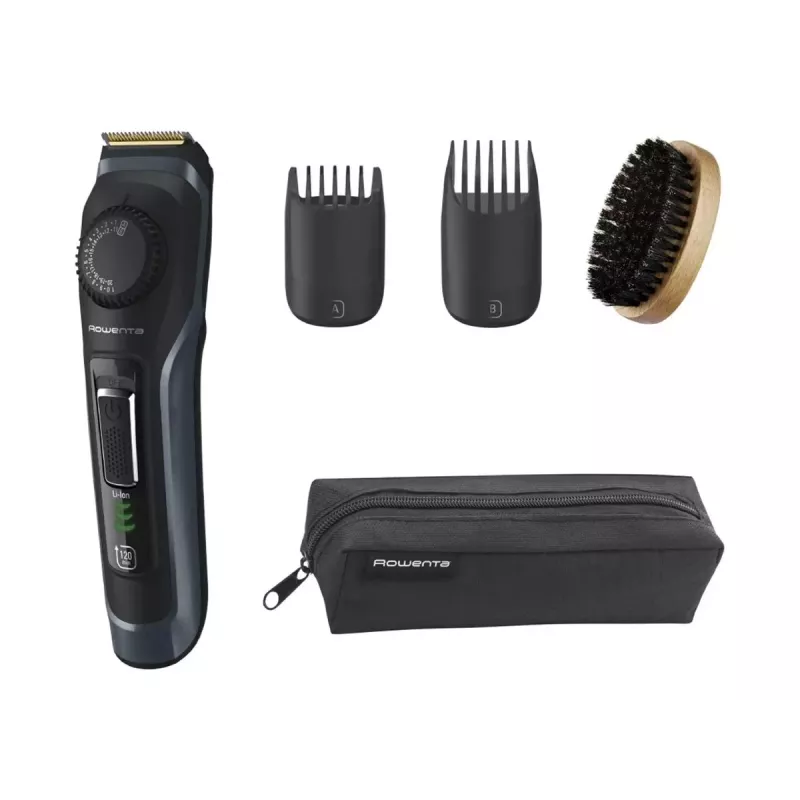 Rowenta Recortadora de barba TN3804E0 Virtuo inalámbrica 39 niveles de longitud Negra/Azul