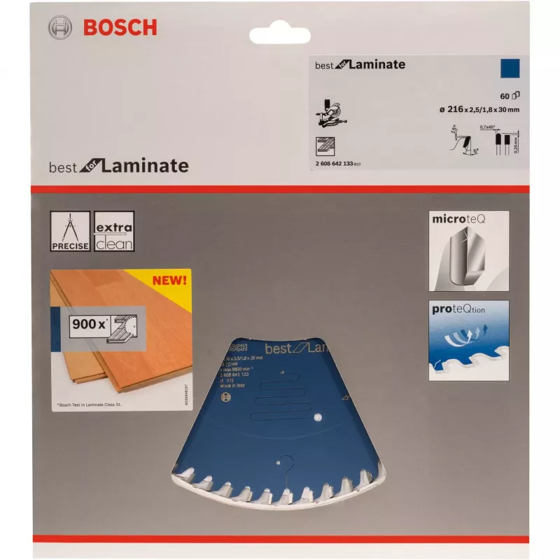 Bosch 2608642133 disco de sierra circular para laminado, 216 x 30 mm, 1,8/2,5 mm, HLTCG