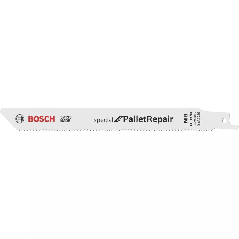 BOSCH S 725 VFR Hoja de sierra de sable para reparación de palés, bimetal, 190 mm, pack de 100